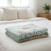 Couverture Polaire Whimsical Hearts & Petals: Sweet Birthday Bicycle