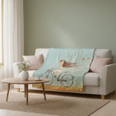 Couverture Polaire Whimsical Hearts & Petals: Sweet Birthday Bicycle