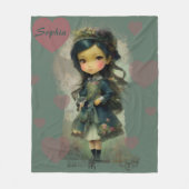 Couverture Polaire Whimsical Kawaii Fairy Tale Girl (Devant)