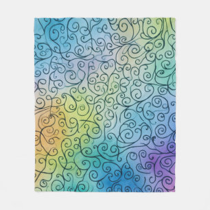 Couverture Polaire Whimsical Rainbow Motif Abstrait coloré