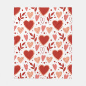 Couverture Polaire Whimsical Valentine Motif de coeur (Devant)