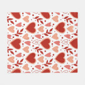 Couverture Polaire Whimsical Valentine Motif de coeur (Devant (Horizontal))