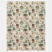 Couverture Polaire Whimsical Village with Cottages and Trees (Devant)