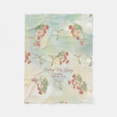 Couverture Polaire Whimsical Watercolor Hummingbird & Flowers  (Devant)