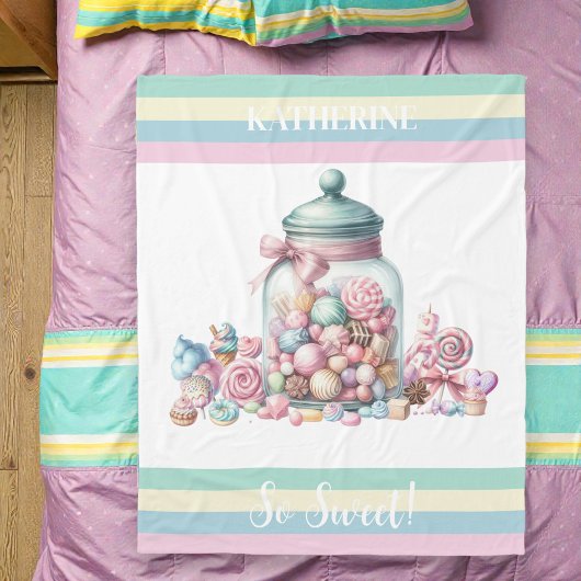 Couverture Polaire Whimsical Watercolor Sweet Candy