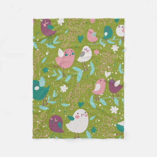 Couverture Polaire Whimsy Tweety Birds on Vines Fleece Blanket (Devant)