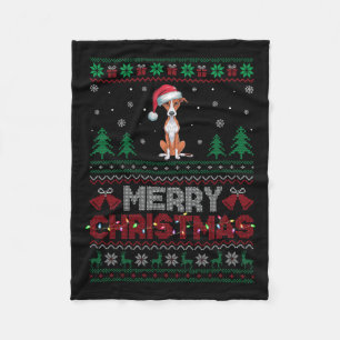 Couverture Polaire Whippet Amoureux de les chiens Santa Hat Feux d'ar