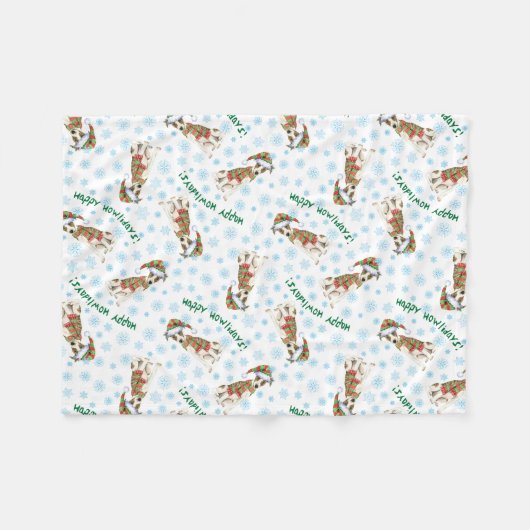 Couverture Polaire Whippet de Noël (Devant (Horizontal))