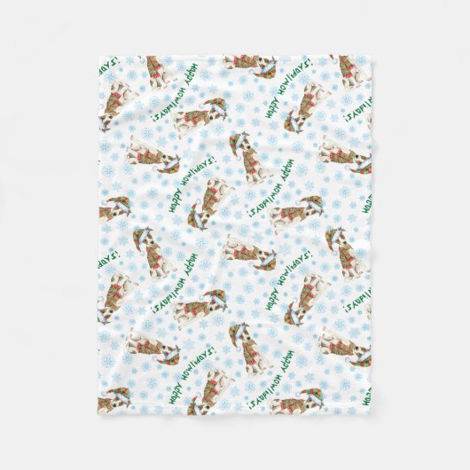 Couverture Polaire Whippet de Noël (Devant)