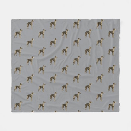 Couverture Polaire Whippet fleece blanket with grey background (Devant (Horizontal))