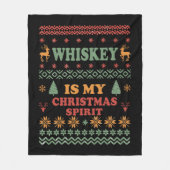 Couverture Polaire Whiskey est mon esprit de noël drôle pull moche (Devant)