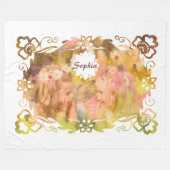 Couverture Polaire Whispers of Magic: Two Fairy Friends in a Garden (Devant (Horizontal))