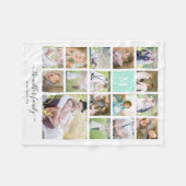 Couverture Polaire White 16 Photo Collage Monogramme Nom Calligraphie (Devant (Horizontal))