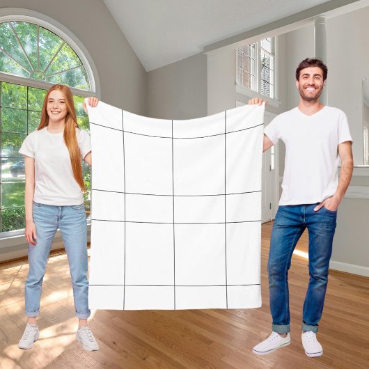 Couverture Polaire White black checked modern