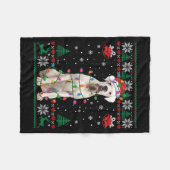 Couverture Polaire White Boxer Dog Ugly Christmas Sweater Funny Xmas  (Devant (Horizontal))