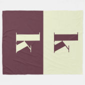 Couverture Polaire White & brown initial personalized (Devant (Horizontal))
