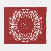 Couverture Polaire White Christmas Holly Joy | Rouge personnalisé (Devant (Horizontal))