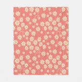 Couverture Polaire White Daisy Floral Pattern Custom Name  (Devant)