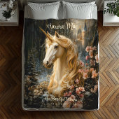 Couverture Polaire White Forest Unicorn Imaginaire Castle Fairytale