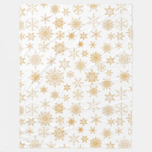 White & Gold Noël Snowflake Motif hiver