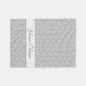 Couverture Polaire White&Grey moderne doux appelé Damask (Devant (Horizontal))
