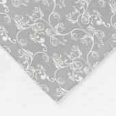 Couverture Polaire White&Grey moderne doux appelé Damask (Coin)