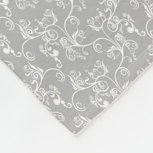 Couverture Polaire White&Grey moderne doux appelé Damask (Coin)