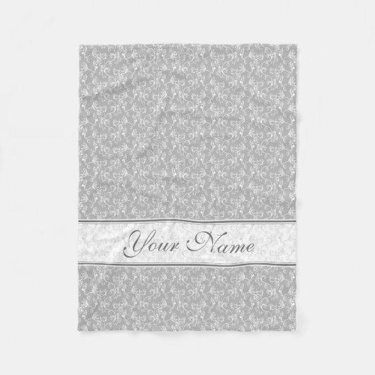 Couverture Polaire White&Grey moderne doux appelé Damask (Devant)