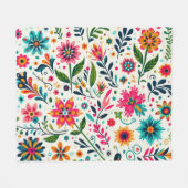 Couverture Polaire White mexican flowers (Devant (Horizontal))