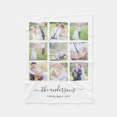 Couverture Polaire White Neuf Photo Collage Nom de famille Calligraph (Devant)