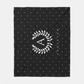 Couverture Polaire White On Black Laurel Monogram Polka Dot Pattern (Devant)