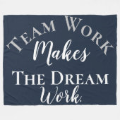 Couverture Polaire White on Blue Teamwork fait le travail de rêve (Devant (Horizontal))
