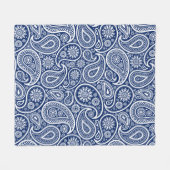 Couverture Polaire White on blue vintage paisley pattern (Devant (Horizontal))