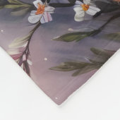 Couverture Polaire White Owl Floral Night Art (Coin)