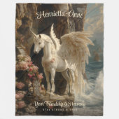 Couverture Polaire White Pegasus Heavenn Unicorn paysage marin (Devant)