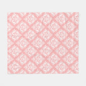 Couverture Polaire White & Pink Floral Damasks Pattern (Devant (Horizontal))