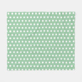 Couverture Polaire White Polka Dots on Sage Green  (Devant (Horizontal))