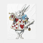 Couverture Polaire White Rabbit Alice Wonderland Hearts (Devant)