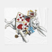 Couverture Polaire White Rabbit Alice Wonderland Hearts (Devant (Horizontal))