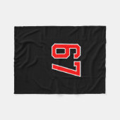 Couverture Polaire White Red Sports Team Number #67 Swea  (Devant (Horizontal))