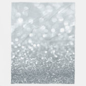 Couverture Polaire White Silver Parties scintillant Bokeh Glam tendan (Devant)