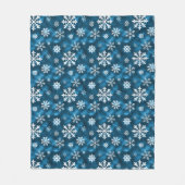 Couverture Polaire White Snowflakes Pattern On Blue Winter (Devant)