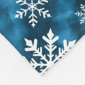 Couverture Polaire White Snowflakes Pattern On Blue Winter (Coin)
