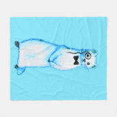Couverture Polaire White Stoat Ermine Cute Ferret Lover Art (Devant (Horizontal))