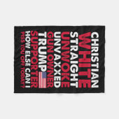 Couverture Polaire White Straight Unwoke Unvaxxxxxxxxe Trump Supporte (Devant (Horizontal))