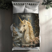 Couverture Polaire White Unicorne Winter Castle Fairytale Snowy Pines