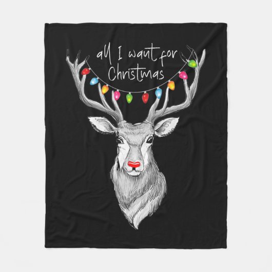 Couverture Polaire Whitetail Buck Deer Hunting  All I Want for Christ (Devant)