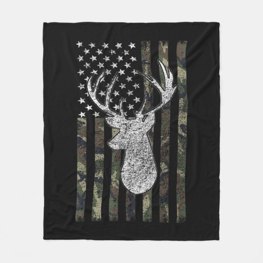 Couverture Polaire Whitetail Buck Deer Hunting American Camouflage US (Devant)