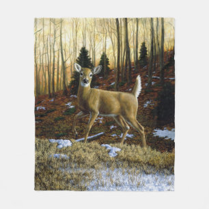 Couverture Polaire Whitetail Deer Doe dans la forêt d'automne