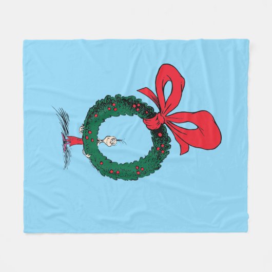 Couverture Polaire Who Peeking Through Christmas Wreath (Devant (Horizontal))